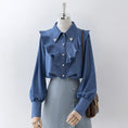 Load image into Gallery viewer, [XIANXIAN Series]★Shirt★ Tops Ladies Commuting Date OL Office Stylish Blue Blue
