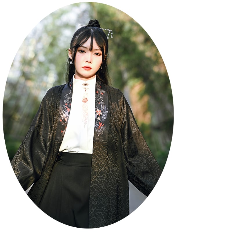 [Ancient Monster House---Four Wise Songs Series] ★Chinese style happi coat★ Chinese elements, Chinese clothing, long length, loose, black, black, original