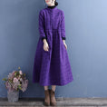 Load image into Gallery viewer, [Qing series] ★China style dress★ 4colors, brushed lining, thick, green, navy, wine red, purple, long length
