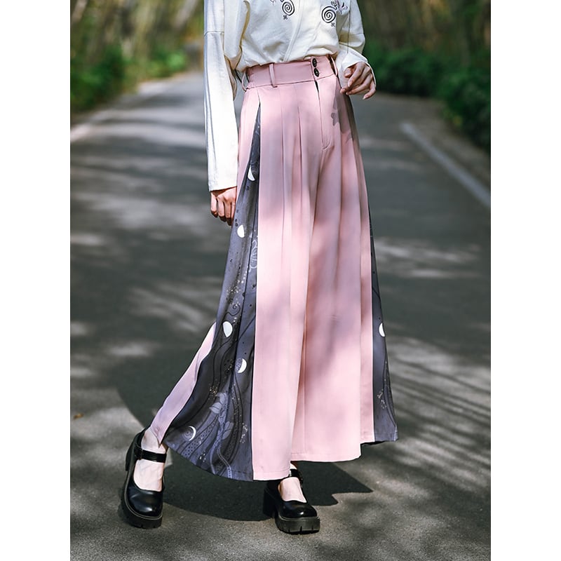 [Old Monster --- Rabbit Series] ★China style pants★ 2color Gaucho pants bottoms Black Black Pink