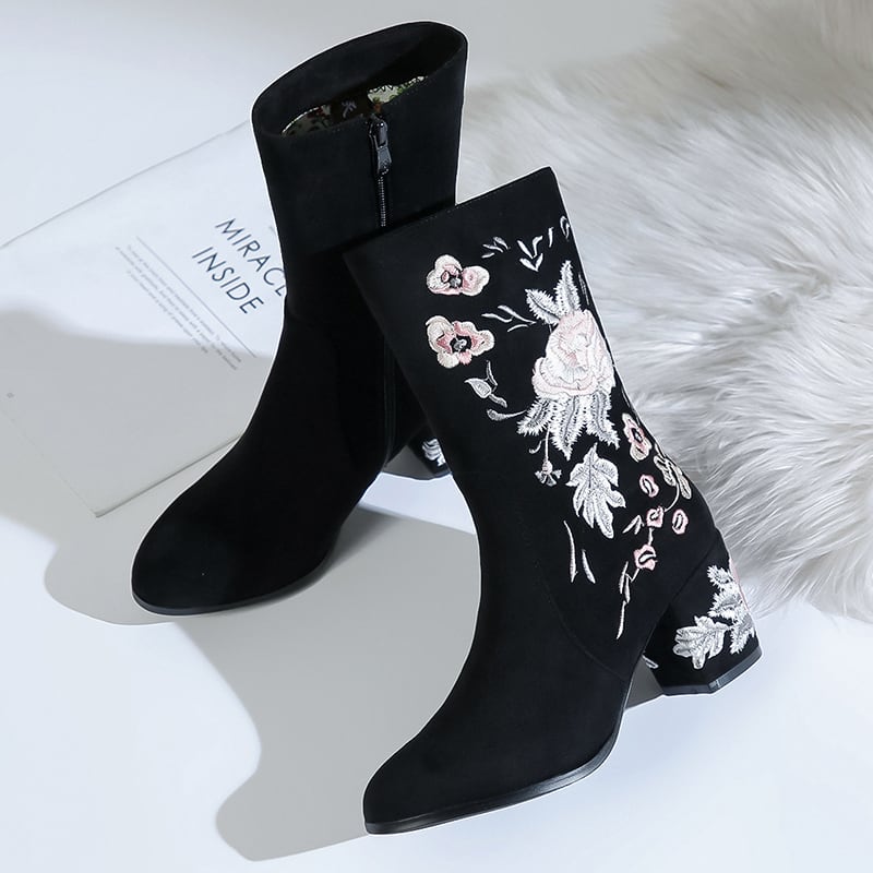 [Tenshi Series]★China boots★ Ethnic style Size 34-40 Embroidered Chinese clothes Chinese dress Autumn/Winter Good temperament