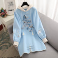 Load image into Gallery viewer, [Silk Series] ★Chinese style hoodie★ Fleece lining 2color hoodie dress Chinese clothing embroidery large size
