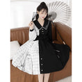 Load image into Gallery viewer, [Dust Smoke Cloud Dream---Boku Bamboo Series] ★Chinese style dress★ Long sleeve switching bamboo Chinese clothing Black Black SML Original Cute
