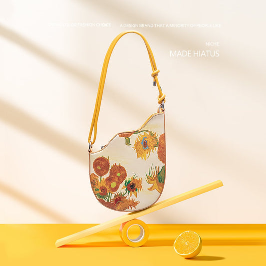 [XIAOZHONG Series]★Bag★ Shoulder bag Sunflower PU Easy to match Date Commuting