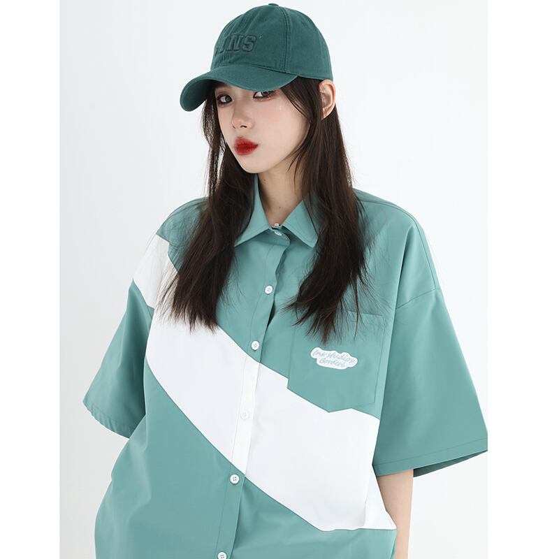 [Istudios Series]★Shirt★ 2color Tops Color Scheme Fashion Unisex Men's Short Sleeve Tops