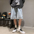 Load image into Gallery viewer, [TIESHANG Series] ★Shorts★ 2color Bottoms Casual Shorts Denim Pants Unisex Men's Unique Black Blue
