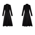 Load image into Gallery viewer, [JIFEI Series] ★Dress★ Switching Simple Long Length Cute Slimming Easy to Match Black Black
