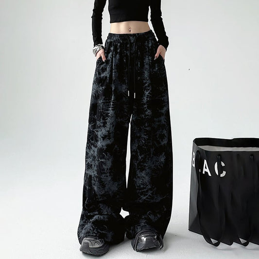 [Ki Shoko Series] ★Casual Pants★ 2color Floral Pattern Pants Bottoms Unisex Men's Black Coffee Color