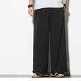 Load image into Gallery viewer, [Grass ink series] ★Chinese style pants★ 2 colors, black or white, men's gaucho pants, gaucho, ink print, loose fit
