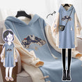 Load image into Gallery viewer, [Only cats are allowed in the series] ★Chinese-style dress★ Crane Autumn/Winter clothes Hoodie dress Fleece lining Embroidery Large size
