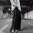 Load image into Gallery viewer, [Miyakoya Series] ★Casual pants★ Bottoms Unisex Black Black slit with zipper ML XL
