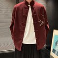 Load image into Gallery viewer, [Nishiki Tang Cloth Series]★Shirt★ 2color Tops Bamboo Bamboo Embroidery Unisex Men's Large Size Black Wine Red
