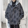 Load image into Gallery viewer, [HUICHUN Series] ★Jacket★ 2color outer plaid pattern unisex men's black blue large size
