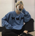 Load image into Gallery viewer, [Demon King Series]★Sweater★ Knit Tops Loose Casual Unisex Men's Couple Clothes White Blue
