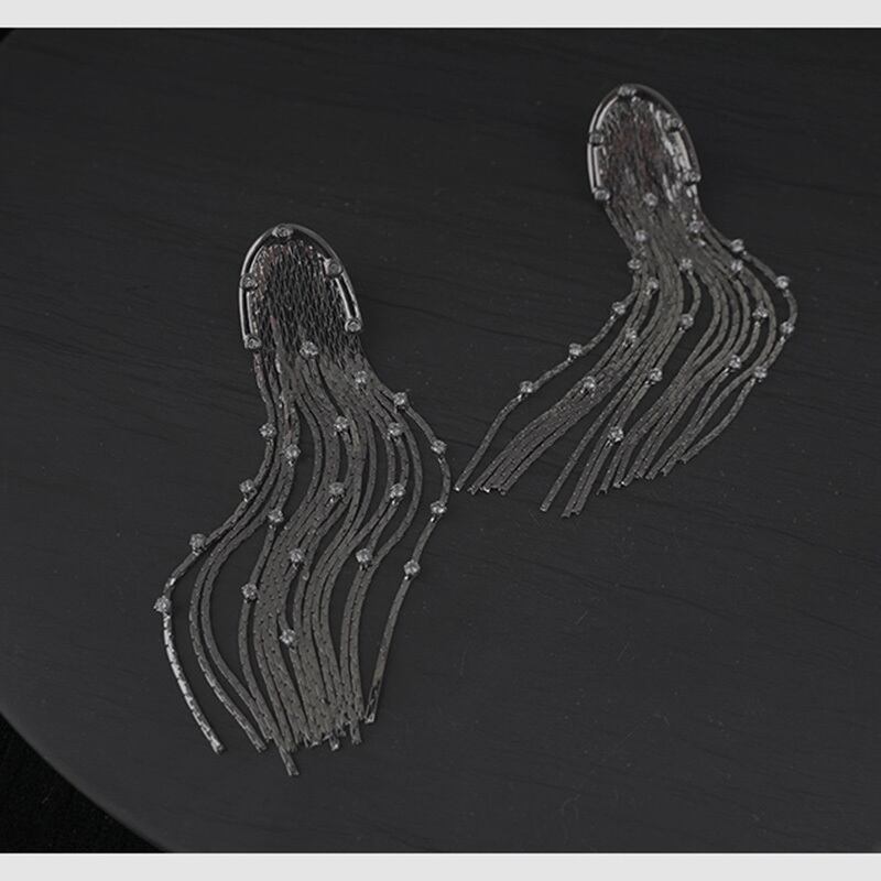 [Ko Qinglong Shu Series] ★China style earrings★ Pair earrings ladies accessories unique fringe fashion