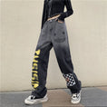 Load image into Gallery viewer, [CHAOHUO series] ★Denim pants★ Bottoms Unisex Check pattern Gray Gray Fashion S M L XL
