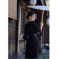 Load image into Gallery viewer, [Az Suna Series] ★Chinese style dress + obi★ Hanfu dress V neck S M L XL date girls' night out black black
