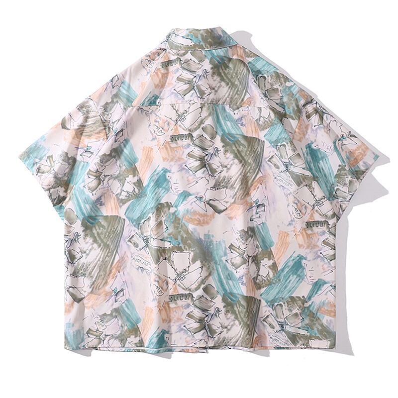 [HTTAOSUP Series]★Shirt★ Tops Short Sleeve Shirt Unisex Men's SML XL Loose Aloha Shirt Unique