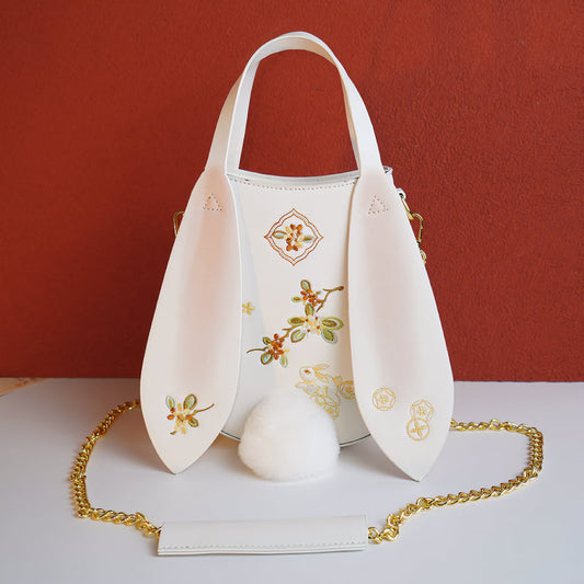 [Kumofagiri Asagi---Mokusai Hana Rabbit Series] ★China style bag★ Shoulder bag Handheld Rabbit Super cute Easy to match