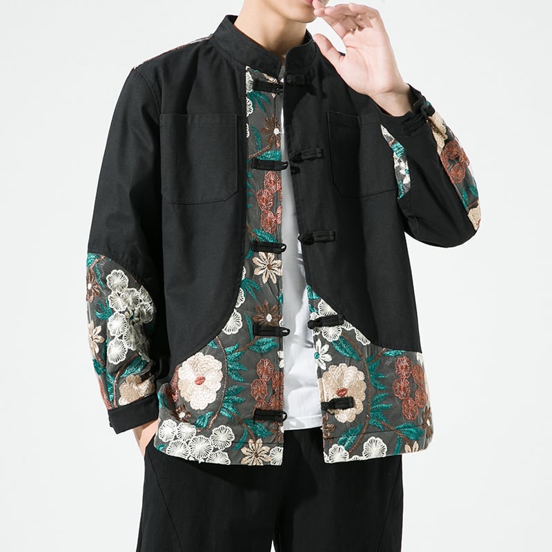 [Kimitsu Series] ★China style jacket★ Quilted Warm 2color Unisex Men's Embroidery China button