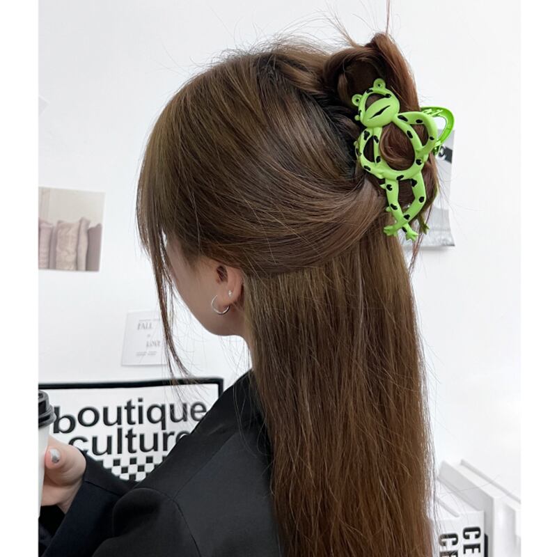 [KANSAI Series] ★Hair Ornament★ Hair Clip Accessory Accessory Cartoon Frog Green Stylish Large Bun Hair