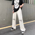 Load image into Gallery viewer, [MGJM Series]★Denim Pants★ 2color Bottoms Trousers Unisex Men's Slimming Black White Easy to match
