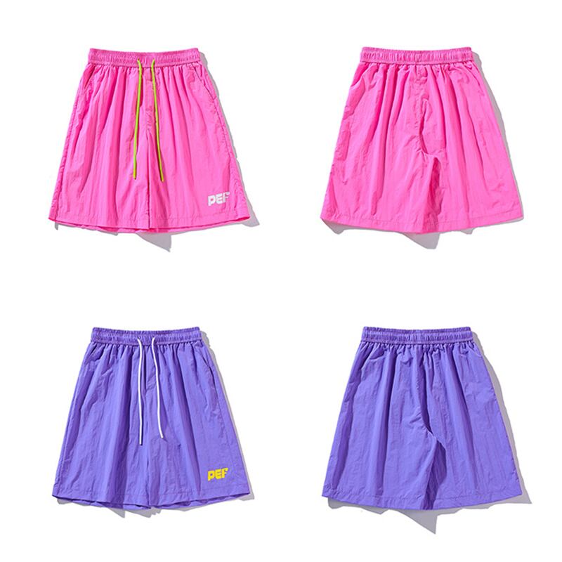 [BIGEMAN Series] ★Shorts★ 5color Bottoms Short Length Pants Unisex Men's Large Size Black Green Yellow Pink Purple