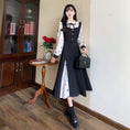 Load image into Gallery viewer, [Dong Xiaojie Series] ★Long Sleeve Dress★ Large Size Women's Dress Switching Commuting Floral Pattern Ribbon Cute
