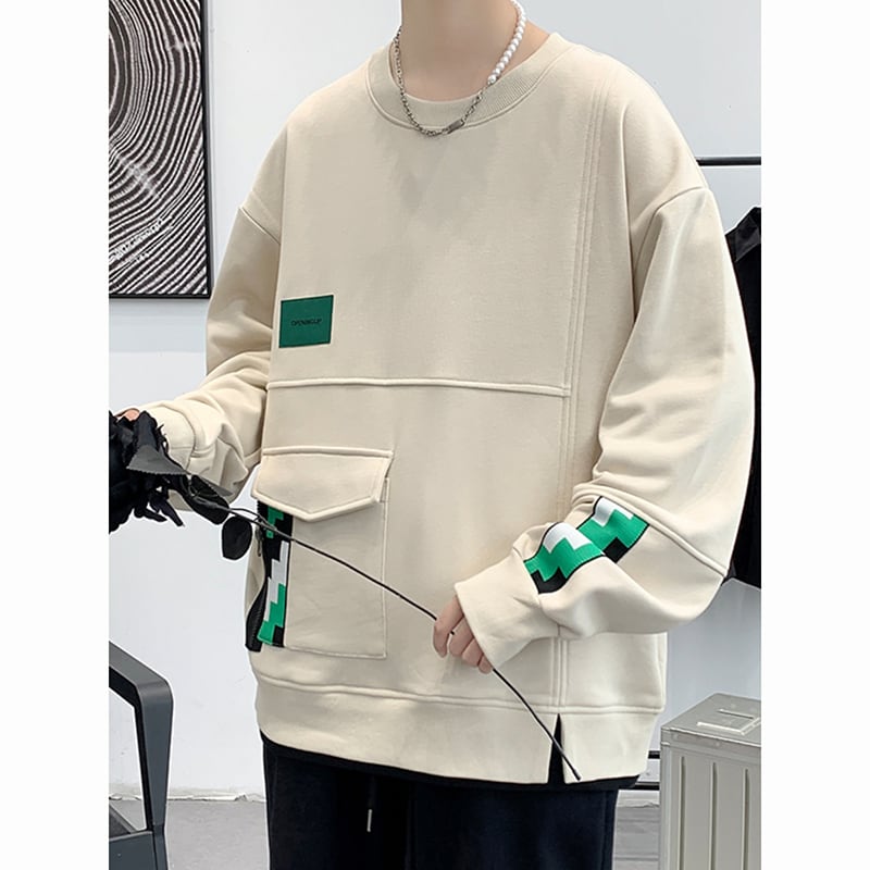 [DFBL Series] ★Tops★ 3color long sleeve tops unisex men's casual black white beige