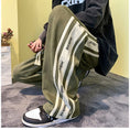 Load image into Gallery viewer, [DUFENG Series] ★Casual Pants★ 3color Bottoms Unisex Men's Vertical Stripes Black Green Brown
