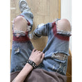 Load image into Gallery viewer, [YANDAN Series] ★Denim pants★ Bottoms, pants, unisex, men's, large size, fashion, distressed
