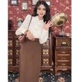 Load image into Gallery viewer, [Misslin Fashion Series]★Setup Single item order★ Chinese style shirt or skirt White Coffee color Date Commuting
