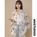 Load image into Gallery viewer, [GEBOXUAN Series]★Floral pattern shirt★ 2color tops, unisex, men's summer clothes, transparent, floral pattern, cute
