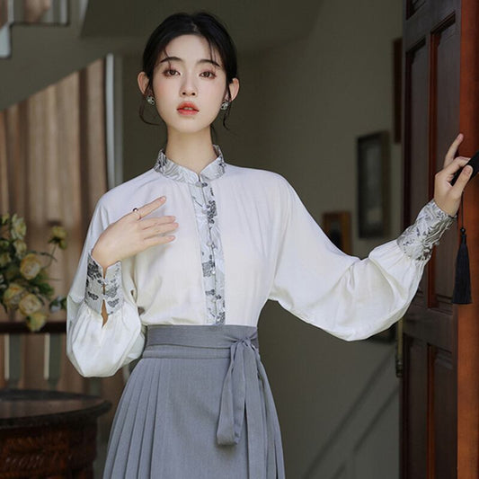 [WUJIA Series]★China style shirt★ Tops, long sleeve shirt, Chinese elements, summer clothes, improves temperament, SML, switching