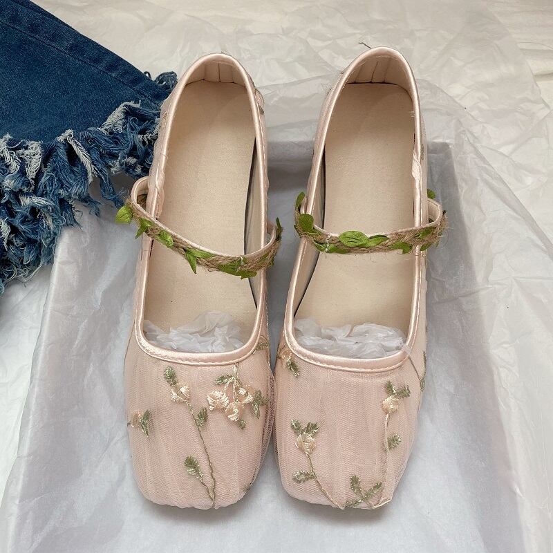 [Sweet Y Series] ★Embroidered shoes★ Size 35-39 Shoes Chinese style shoes Tang clothing Han clothing Retro Pink