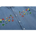 Load image into Gallery viewer, [PUDUN Series]★Denim shirt★ Tops, short sleeve shirt, unisex, men's, unique, embroidery, summer clothes, blue, blue
