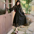 Load image into Gallery viewer, [Kasa no Castle Series] ★China style dress★ 3color black or beige or purple lace dress for dates, weddings, commuting, improving temperament
