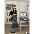 Load image into Gallery viewer, [OURI Series]★Denim Skirt★ Long Skirt Bottoms Large Size Star Star Fashionable Wear
