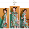 Load image into Gallery viewer, [Sumiyun Kokucho Series] ★Cheongsam dress★ China-style dress, Chinese-style clothes, Chinese clothes, mini length, cute, slimming
