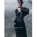 Load image into Gallery viewer, [Big Blue Dragon Series] ★Chinese style dress★ Lace openwork sexy switching black black
