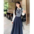 Load image into Gallery viewer, [Dong Xiaojie Series] ★Dress★ Long length, large size, fake layered, diamond shape, switching
