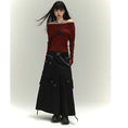 Load image into Gallery viewer, [LadyGhost Series] ★Tops★ Off-shoulder sexy unique wine red red easy to match
