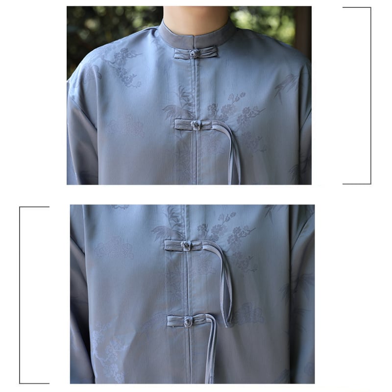 [JUNYI Series]★Chinese-style shirt★7 sizes to choose from, 3 colors, Chinese-style tops, Chinese buttons, long-sleeved shirts, improves your temperament, Chinese clothes, black, red, blue