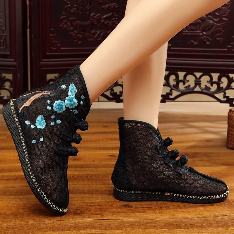 [Aki Tatsu Series]★Embroidered shoes★ 3color Handmade shoes Chinese shoes Ethnic style Lace Temperament enhancing shoes Size 34-40