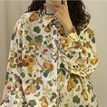 Load image into Gallery viewer, [YOUZI Series]★Shirt★ Tops, oil painting style, floral pattern, loose, retro, commuting, date, cute, cheap, easy to match, thin, spring/summer
