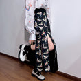 Load image into Gallery viewer, [True fish series] ★China style skirt★ Bottoms slit print butterfly switching unique black black
