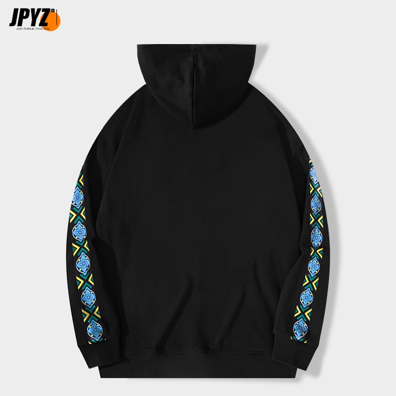 [JPYZ Series]★China style tops★ Parka 2color embroidery unisex men's black white cotton