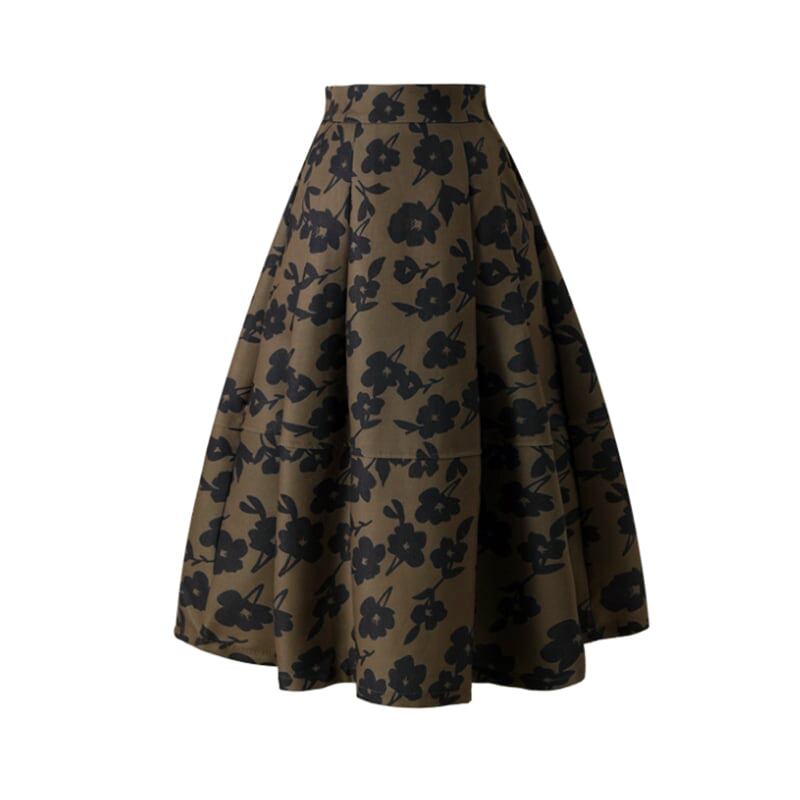 [MOERBEN Series] ★Floral Skirt★ Bottoms High Waist Temperament Enhancement Retro Ladies Large Size