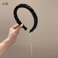 Load image into Gallery viewer, [Rainou Series] ★Headband★ 2color Hair Ornament Accessory Velvet Black Black Asymmetrical Fringe
