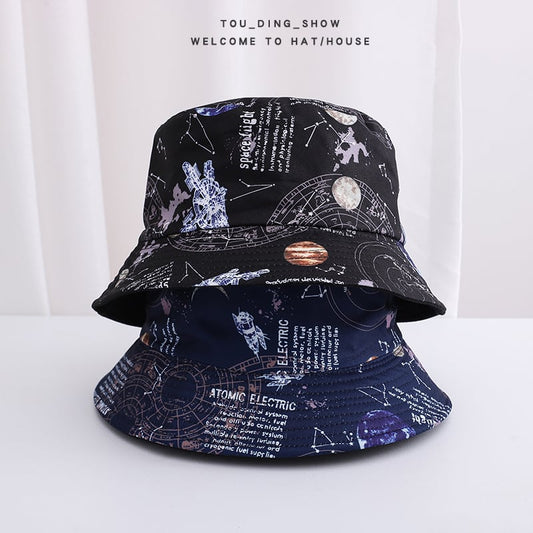 [Tokushu series] ★Hat★ 2color hat, hat that can be worn on both sides, Harajuku style, easy to match, starry sky pattern, spring/autumn type